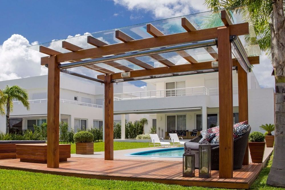 pergolado cobertura de vidro