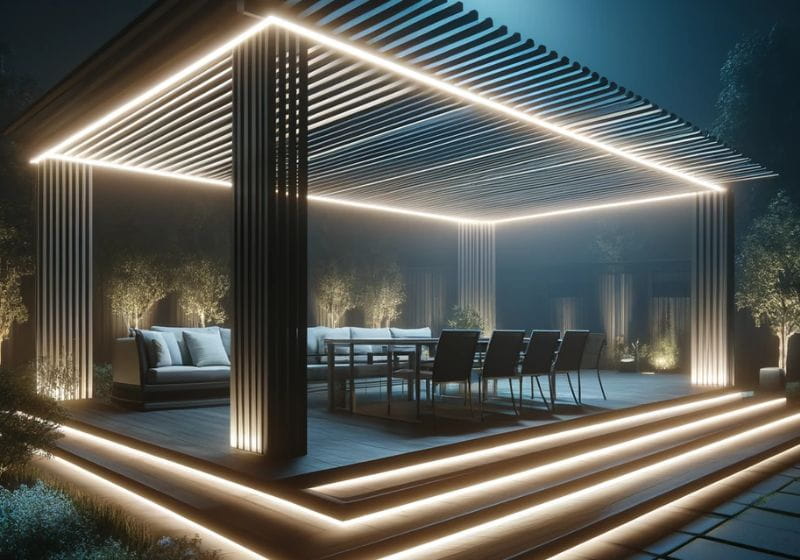 Pergolado de Madeira Iluminado