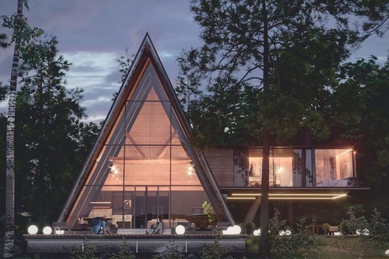 Chalé de madeira moderno