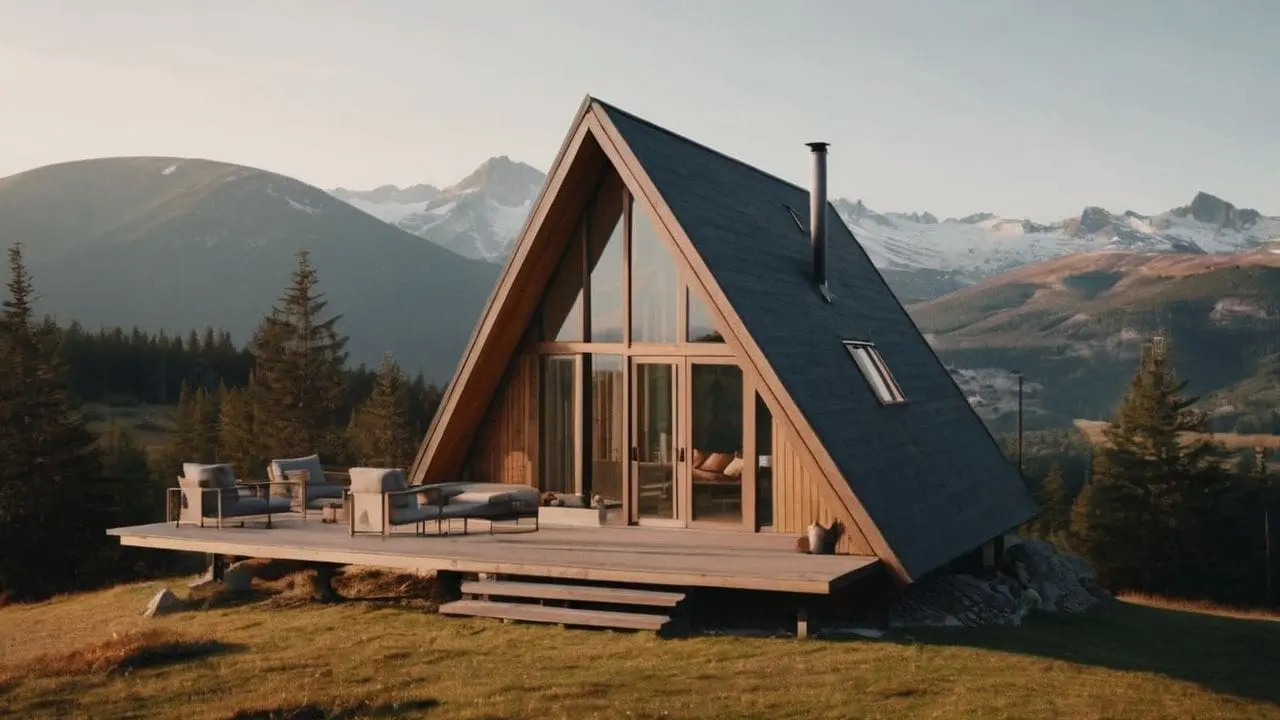 Chalé de madeira moderno
