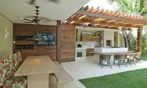 edicula com pergolado