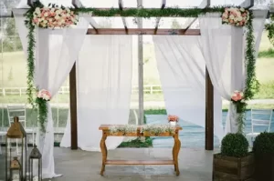 pergolado de madeira para casamento