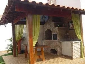 pergolado de madeira para churrasqueira