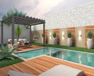 pergolado de madeira para piscina