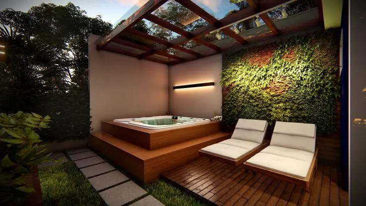 spa com pergolado