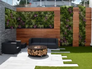 painel de madeira para jardim vertical