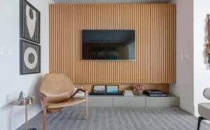 painel de madeira ripado