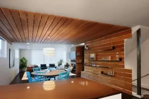 painel de madeira teto