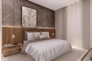 painel ripado de madeira para quarto