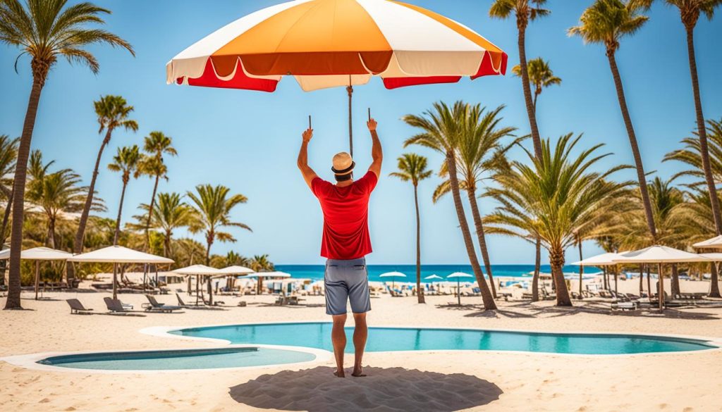 Instalação do ombrelone