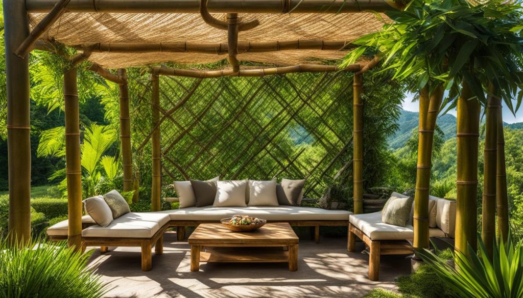 pergolado de Bambu