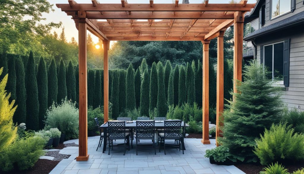 Instalação de Pergolados com Acabamento em Verniz