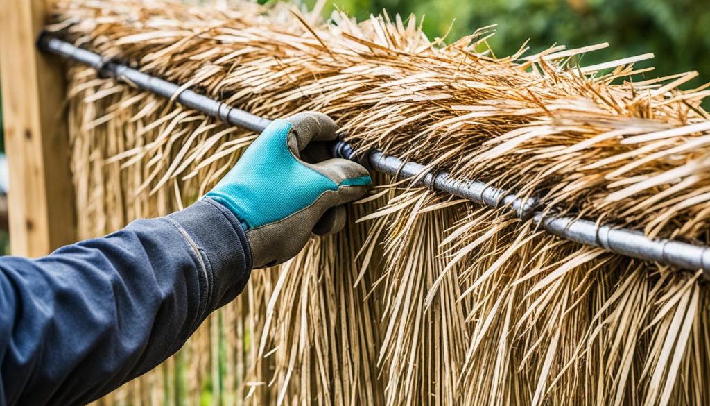 fixar forro de palha em pergolado