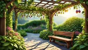 pergolado com maracujazeiro