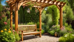 pergolado em madeira natural