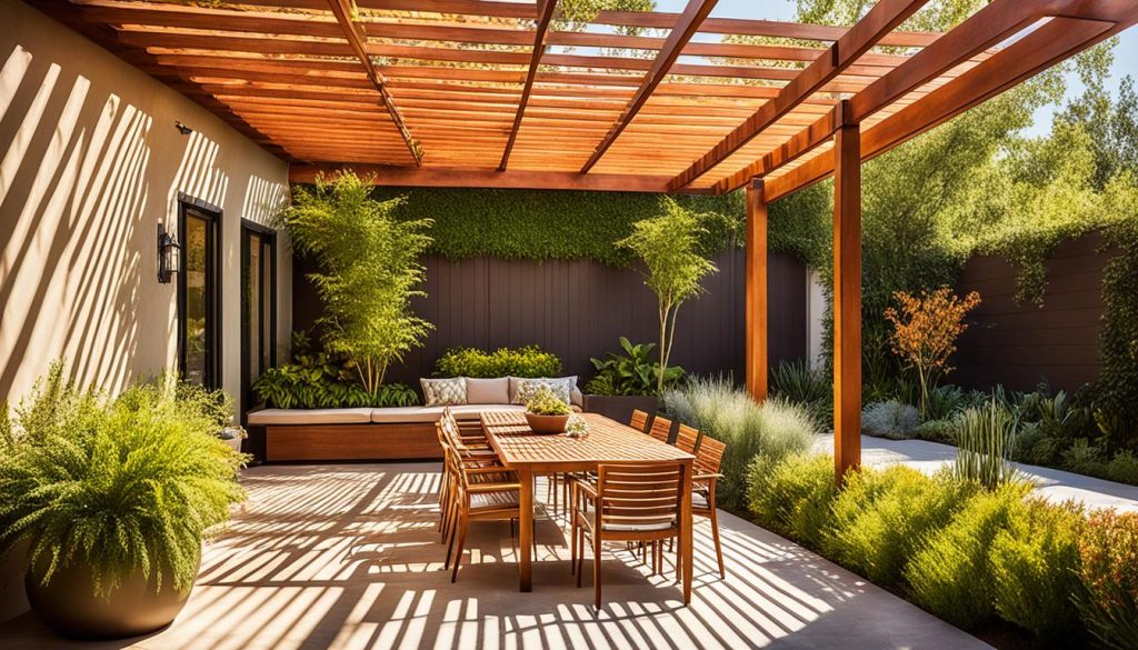 pergolados com acabamento em verniz