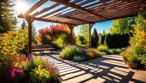 cobertura de pergolado de madeira
