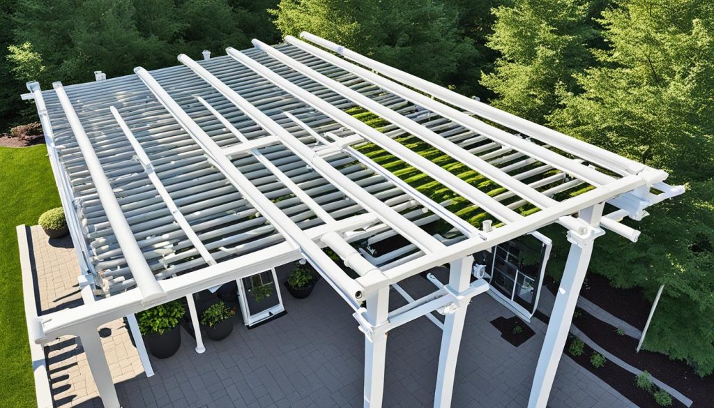 dimensões de pergolado de PVC