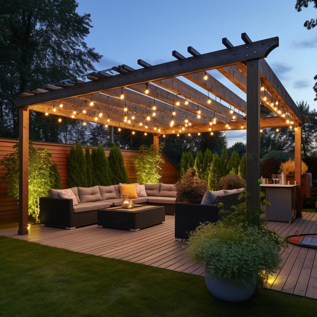 Pergolado de Madeira Iluminado