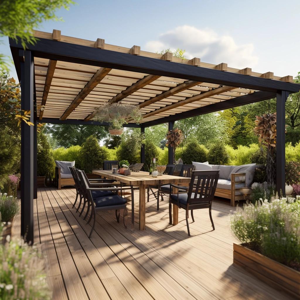 pergolado moderno de madeira