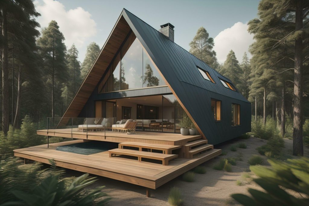 Chalé de madeira moderno